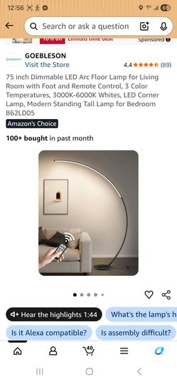 LED Arc floor Lamp with remote control