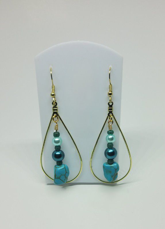 handmade turquoise teardrop earrings