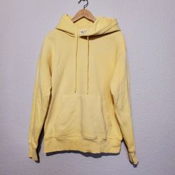 Zara Yellow Oversized Hoodie Sweatshirt Size M