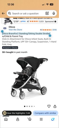 Chicco BravoFor2 Standing/Sitting Double Stroller