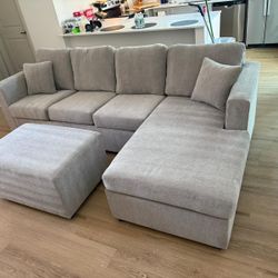 New Grey Sectionals With Free Ottoman ( Happy Customers)