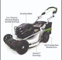 Greenworks Commercial 21 inch Self-Propelled 3-in-1 Cordless Lawn Mower