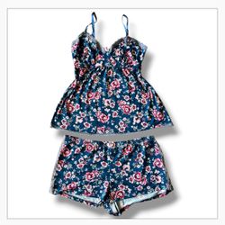 Laura Ashley Floral Cami & Shorts Pajama Set Large