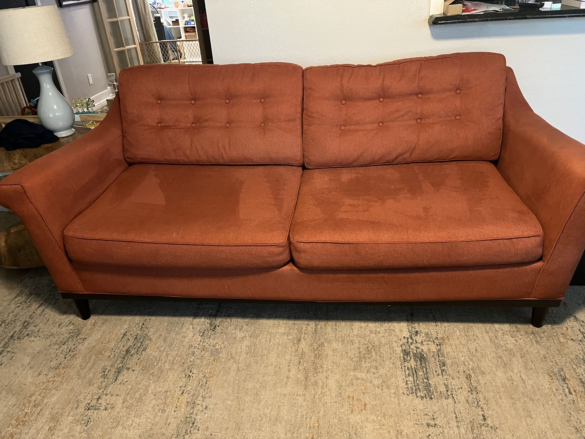 Large Orange Couch / Sofa