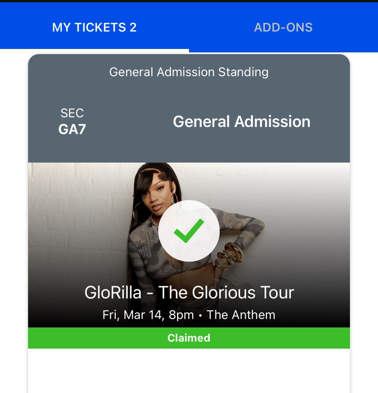 GLORILLA TICKETS TONIGHT!