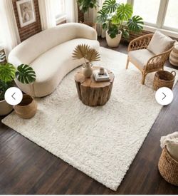 Rug white shag 8x10