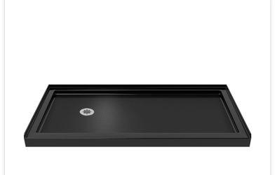 DreamLine SlimLine 36 In. D X 60 In. W X 2 3/4 In. H Left Drain Single Threshold Shower Base In Black, DLT-1136601-88