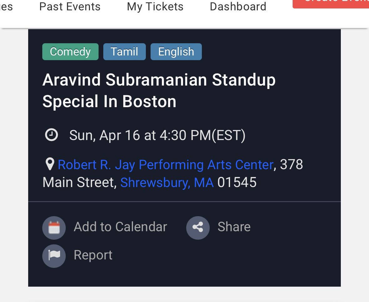 Aravind Subramanian Standup Special in Boston