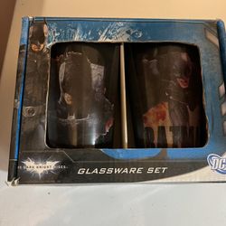 Dark Knight Batman Pair Of Glassware