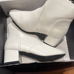 white lane bryant chunky heel boot 