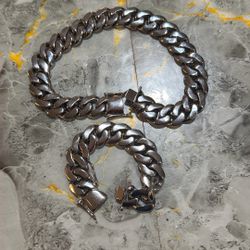  Brand New Never Used Stainless Steel Bracelet And Chain 