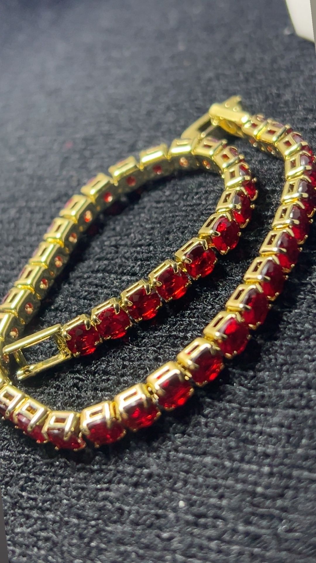 Red / Yellow Gold Cubic Zirconia Bracelet 6.89 Inch
