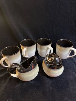 Sango Nova black #4932 coffee mug set
