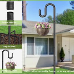 Rust Resistant Metal Heavy Duty Outdoor Garden Shepherd Hook Hanging Size 46" Tall $15/BOTH New Condition 