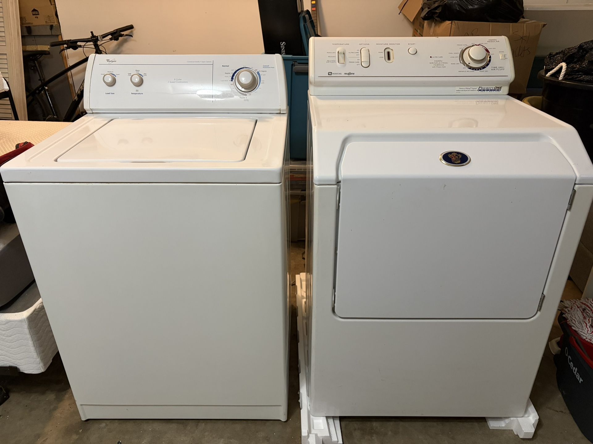 Whirlpool Washer & Maytag Dryer For Sale