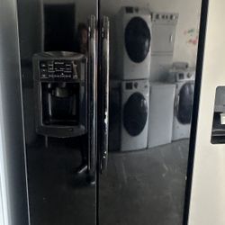 36 Wide Black Side By Side Refrigerator