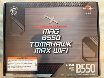 MSI MAG B550 Tomahawk MAX WiFi Gaming Motherboard (AMD AM4, DDR4, PCIe 4.0, SATA 6Gb/s, M.2, USB 3.2 Gen 2, HDMI/DP, ATX, Wi-Fi 6E, AMD Ryzen 5000 Ser