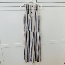 Cloth & Stone Pink Blue Stripe Linen Jumpsuit Straight Pants Size XS