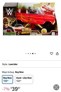 Mattel WWE Action Figure & Toy Vehicle Set, Rey Mysterio Main Event Figure & Lucha Low Rider Car with Launching Action & Hydraulics