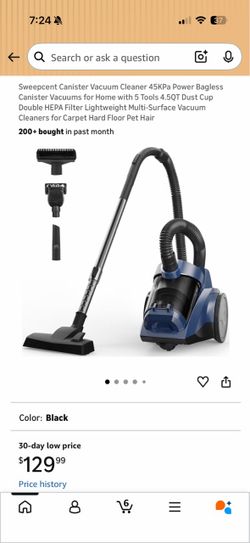Sweepcent Bagless Canister Vacuum Cleaner with Attachments