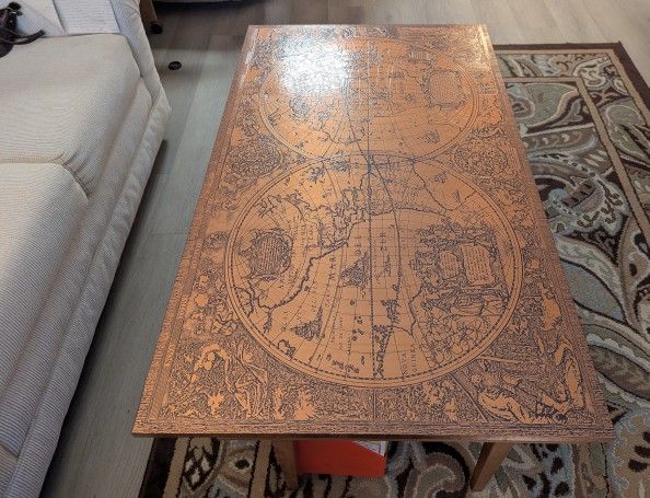 Antique World Map Henricus Hondius Etched On Copper 