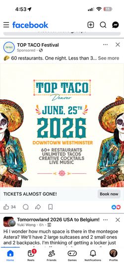 2 tickets to top taco 7-10