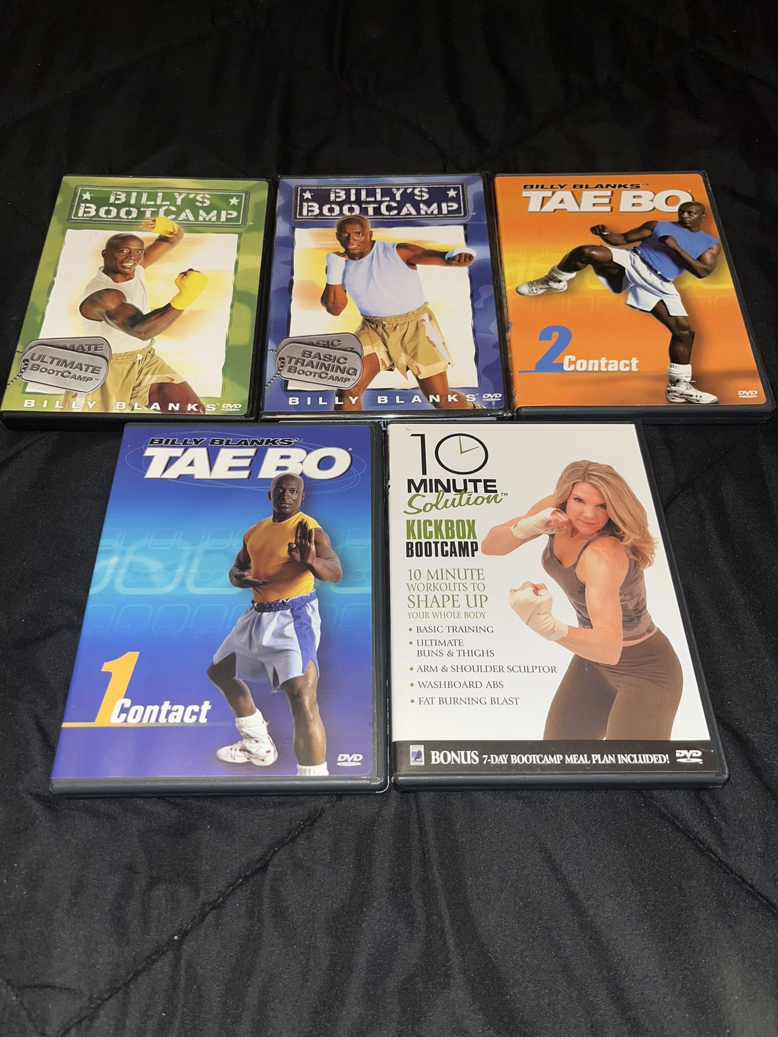 6 Fitness Workout DVD Lot - Billy Blanks - Tae Bo - Kickboxing - Boot Camp