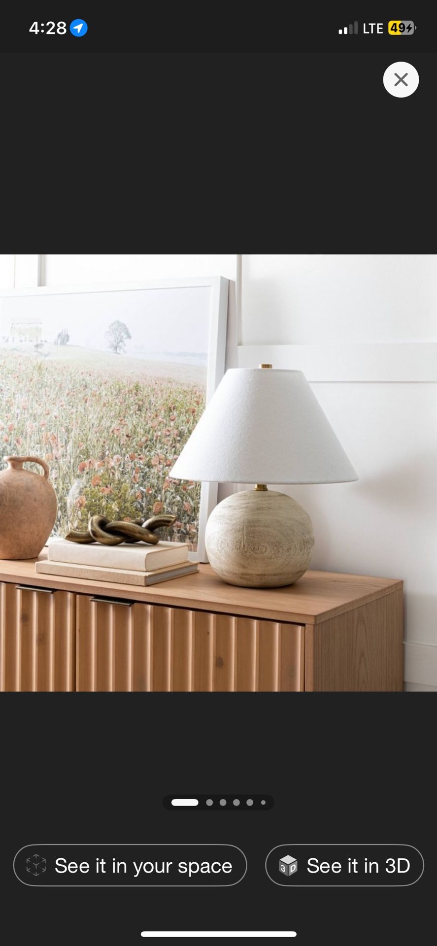 TWO Threshold Medium Faux Wood Table Lamp (Brown)