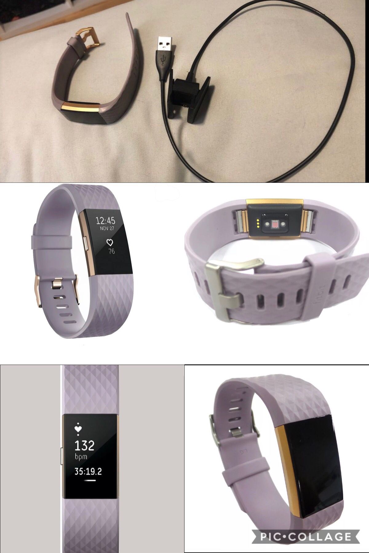 Fitbit Charge 2 Activity Tracker + Heart Rate in Special Edition Lavender & Gold for Sale in Chicago, IL - OfferUp