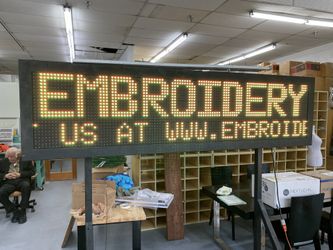 HUGE 94β x 24β Outdoor Programmable LED Sign w/ Rolling Stand β Scrolling Message Board