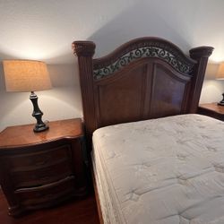 Queen Bed Frame And Nightstands (Price Is For All 6 Items)