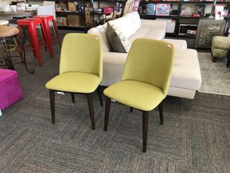 Set of 2 Contemporary Side Chairs in Soft Green