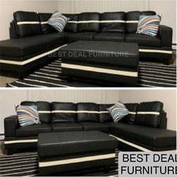 New Sectional + Storage Ottoman  — Left or Right Chaise — Delivery Available