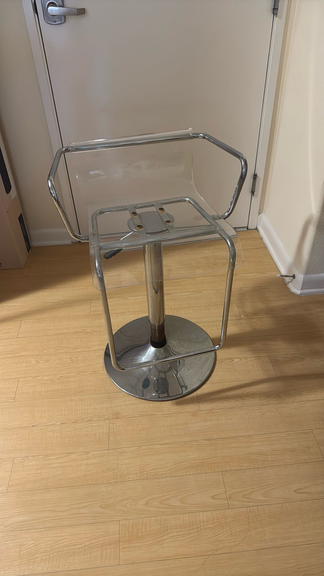 Adjustable Swivel Bar Stool - Chrome Armrests