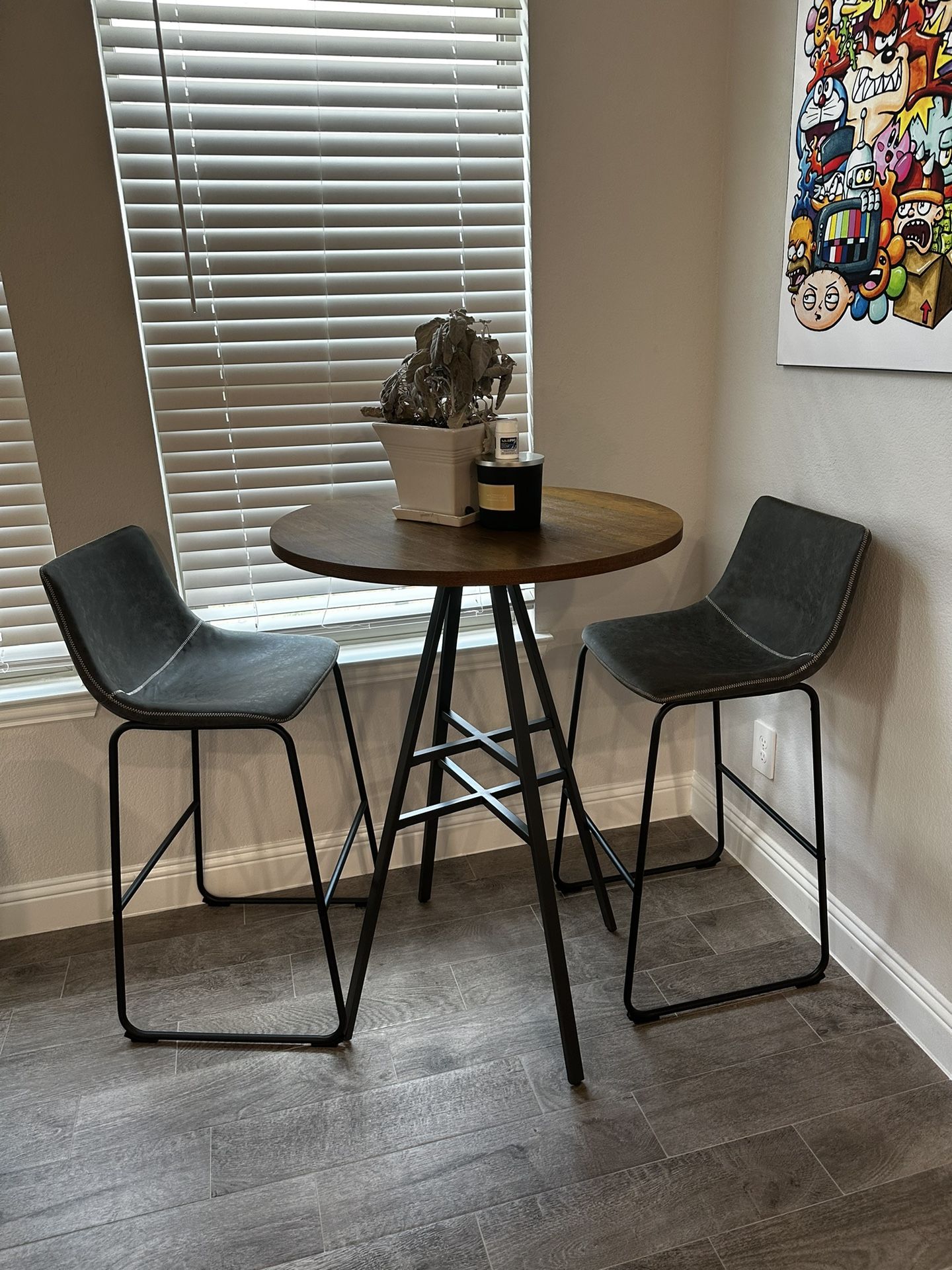 Countert Height Bar Stools Set of 2, Modern 25" Counter Height Bucket Pub Barstools