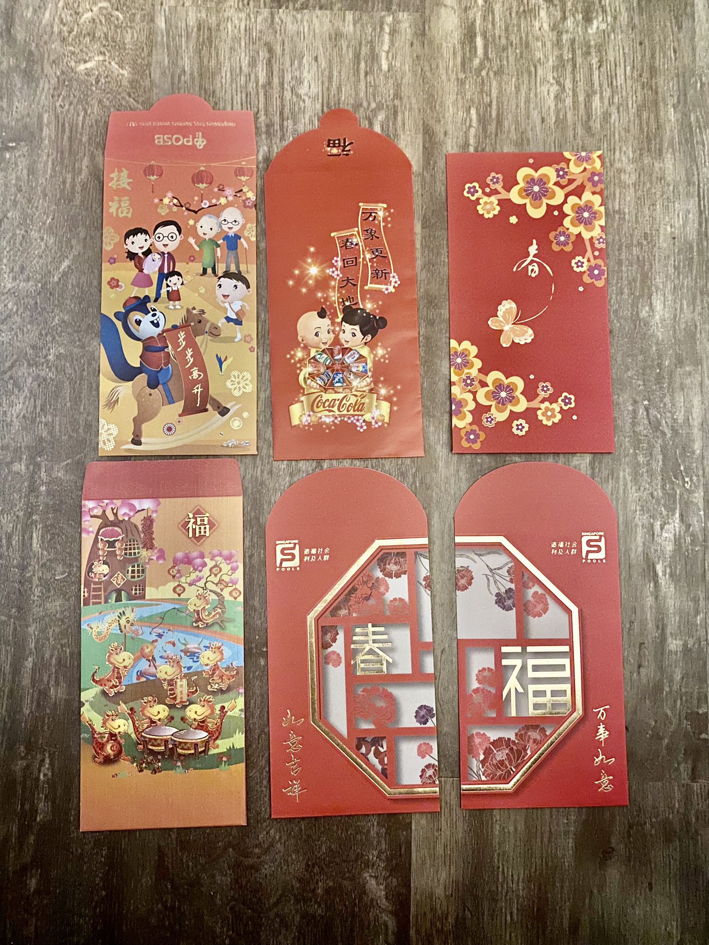 COKE COLA Chinese New Year Red Money Packets Envelopes Origami Ang Pow Good Luck