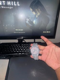 Iced Out Watch with Arabic Numerals