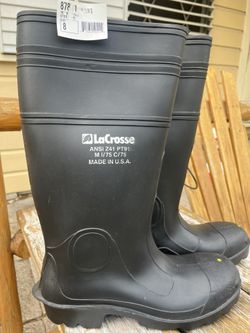 New Mens Size 8 LaCrosse Rubber Safety Toe boots