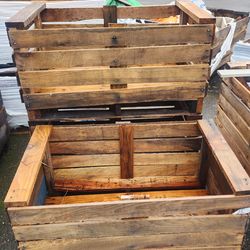 Wood crates on pallets