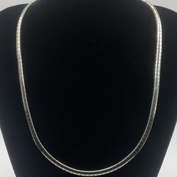 Sterling Silver 16 1/4” Omega Necklace 4mm