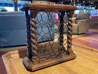 Vintage Spanish Colonial Wrought Iron Barley Twist Wine Rack