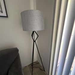 Modern Floor Lamp - With Gray Shade 