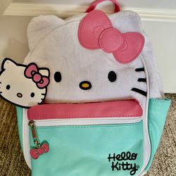 Hello Kitty backpack plush with charm zipper pull