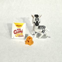 Zebra + Tree Stump (Gumi Yum Surprise - Widlife) Collectible Animal Figurine / Puzzle Toy — with instructions