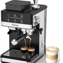 20Bar Expresso Coffee Machines with Milk Frother, Professional Compact Stainless 