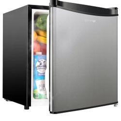 Upstreman 1.7 Cu.ft Mini Fridge with Freezer, Dorm Essentials, Adjustable Thermostat, Energy Saving, Low Noise, Single Door Compact Refrigerator for D