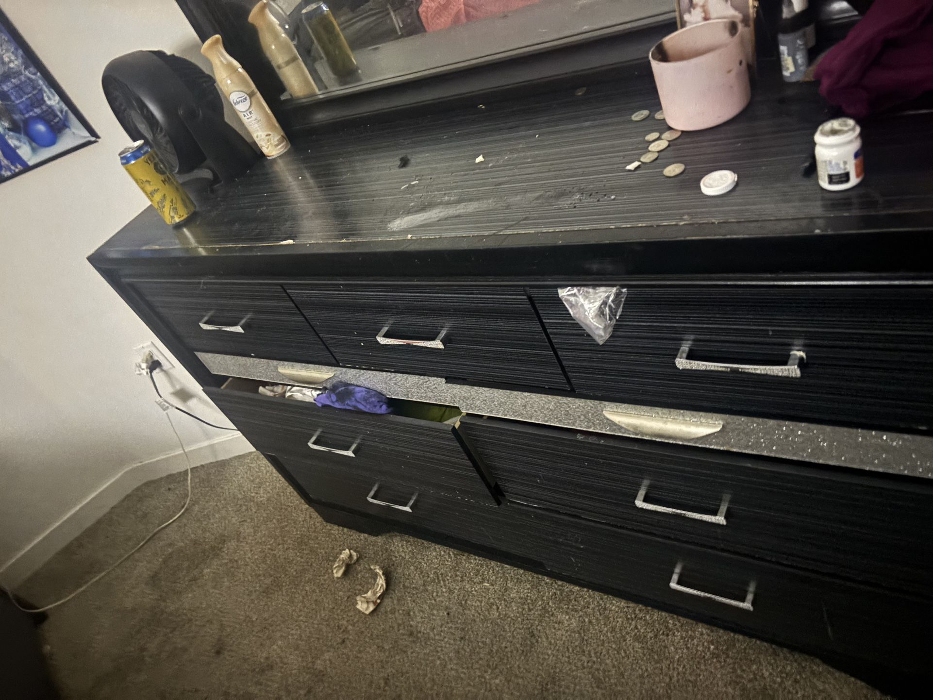 Dresser With Mirror And Night Stand