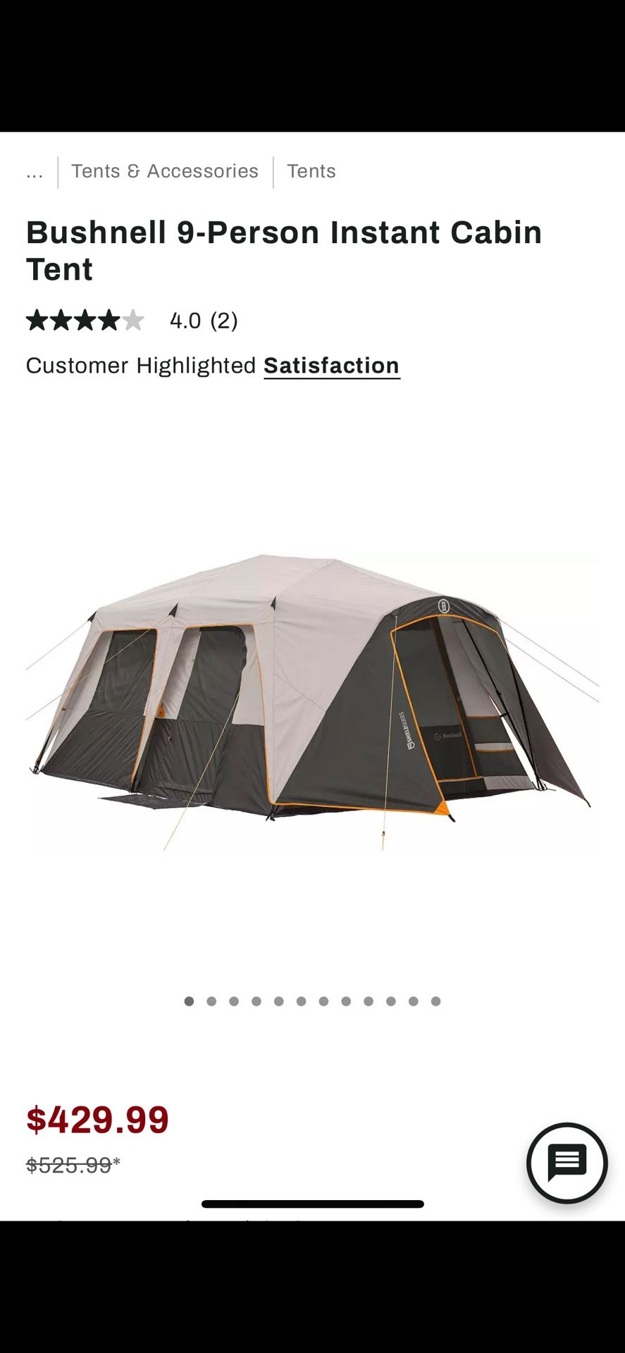 Bushnell 9-Person Instant Cabin Tent