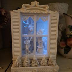 Dept 56 Holiday Silhouette Ready To Fly white christmas village lighted