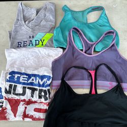 L workout shirts and workout bras